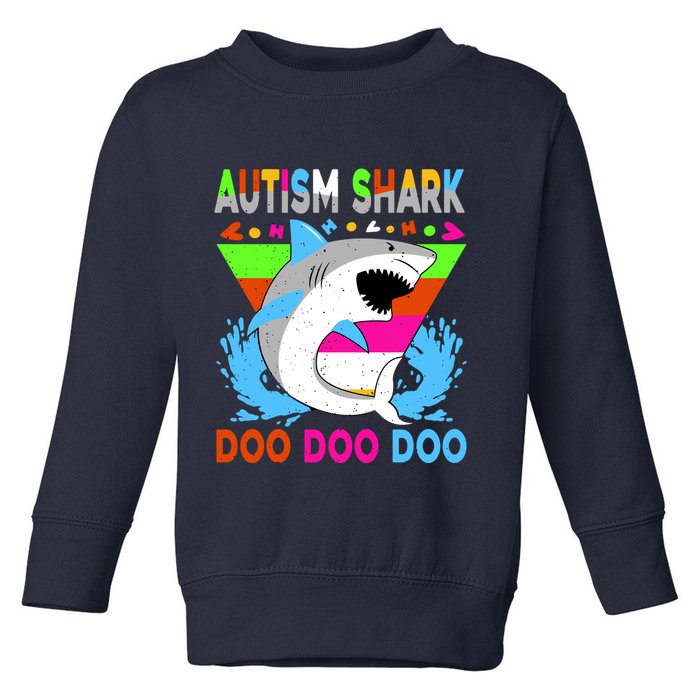 Autism Shark Doo Doo Doo Awareness Puzzle Toddler Sweatshirt