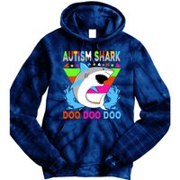 Autism Shark Doo Doo Doo Awareness Puzzle Tie Dye Hoodie