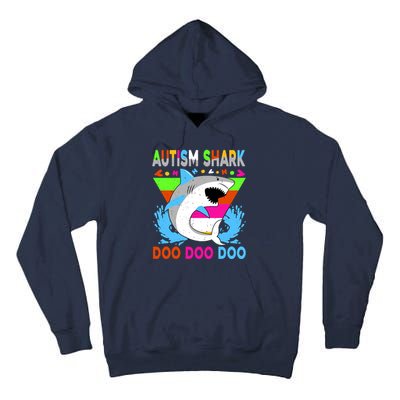 Autism Shark Doo Doo Doo Awareness Puzzle Tall Hoodie