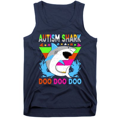 Autism Shark Doo Doo Doo Awareness Puzzle Tank Top