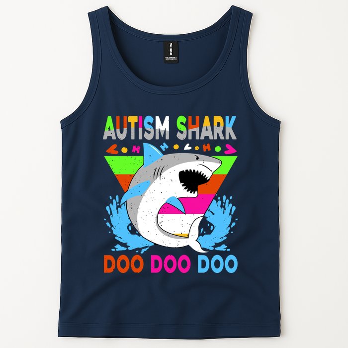 Autism Shark Doo Doo Doo Awareness Puzzle Tank Top