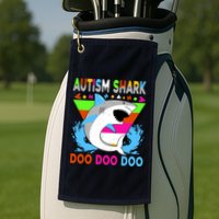 Autism Shark Doo Doo Doo Awareness Puzzle Golf Towel