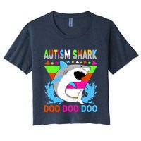Autism Shark Doo Doo Doo Awareness Puzzle Crop Top