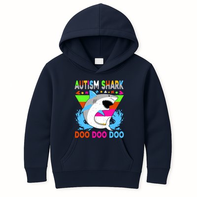 Autism Shark Doo Doo Doo Awareness Puzzle Kids Hoodie