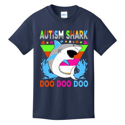 Autism Shark Doo Doo Doo Awareness Puzzle Kids T-Shirt