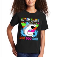 Autism Shark Doo Doo Doo Awareness Puzzle Kids T-Shirt
