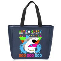Autism Shark Doo Doo Doo Awareness Puzzle Zip Tote Bag