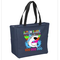 Autism Shark Doo Doo Doo Awareness Puzzle Zip Tote Bag
