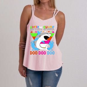 Autism Shark Doo Doo Doo Awareness Puzzle Women's Strappy Tank