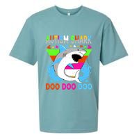 Autism Shark Doo Doo Doo Awareness Puzzle Sueded Cloud Jersey T-Shirt