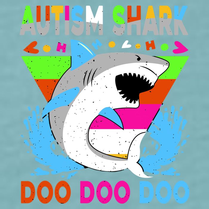 Autism Shark Doo Doo Doo Awareness Puzzle Sueded Cloud Jersey T-Shirt