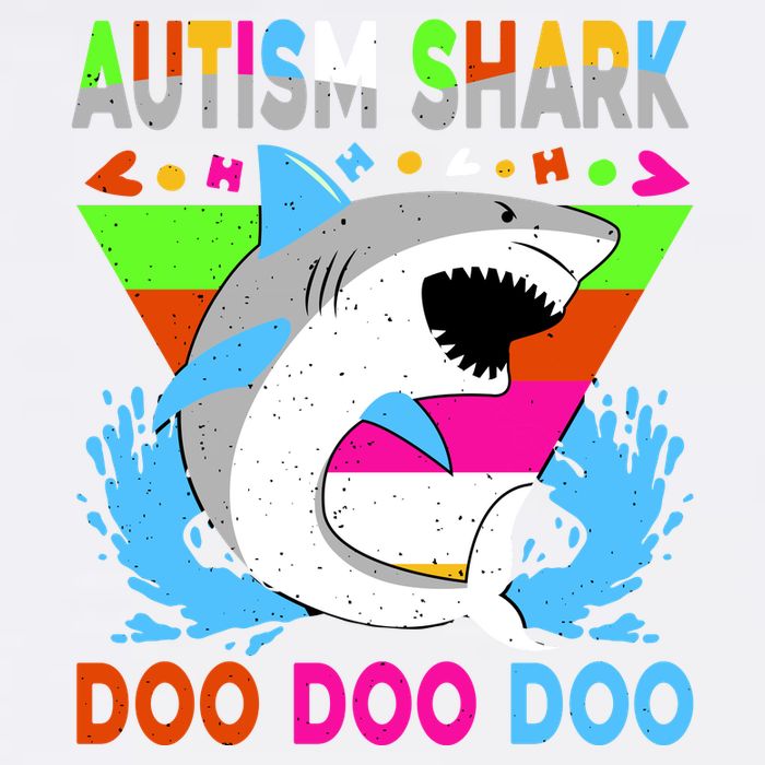 Autism Shark Doo Doo Doo Awareness Puzzle Garment-Dyed Sweatshirt