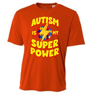 Autism Son Daughter Is My Superpower Gift Cooling Performance Crew T-Shirt