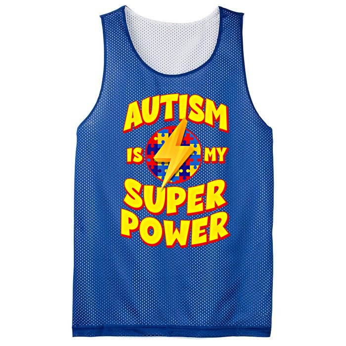 Autism Son Daughter Is My Superpower Gift Mesh Reversible Basketball Jersey Tank