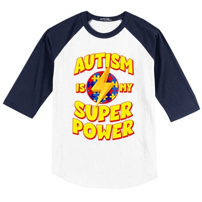 Autism Son Daughter Is My Superpower Gift Baseball Sleeve Shirt