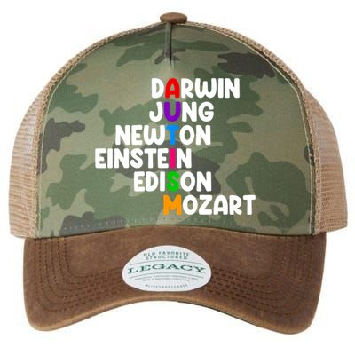 Autism Support Darwin Jung Newton Einstein Edison Mozart Legacy Tie Dye Trucker Hat
