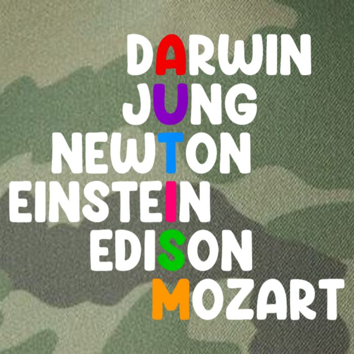 Autism Support Darwin Jung Newton Einstein Edison Mozart Legacy Tie Dye Trucker Hat