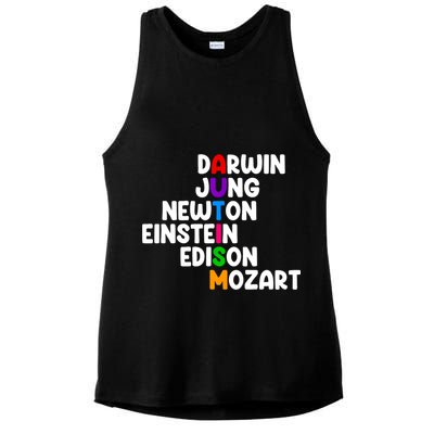 Autism Support Darwin Jung Newton Einstein Edison Mozart Ladies PosiCharge Tri-Blend Wicking Tank
