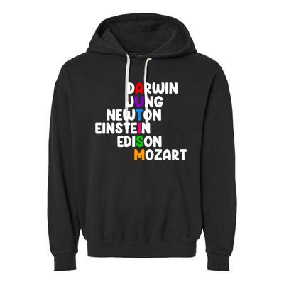Autism Support Darwin Jung Newton Einstein Edison Mozart Garment-Dyed Fleece Hoodie