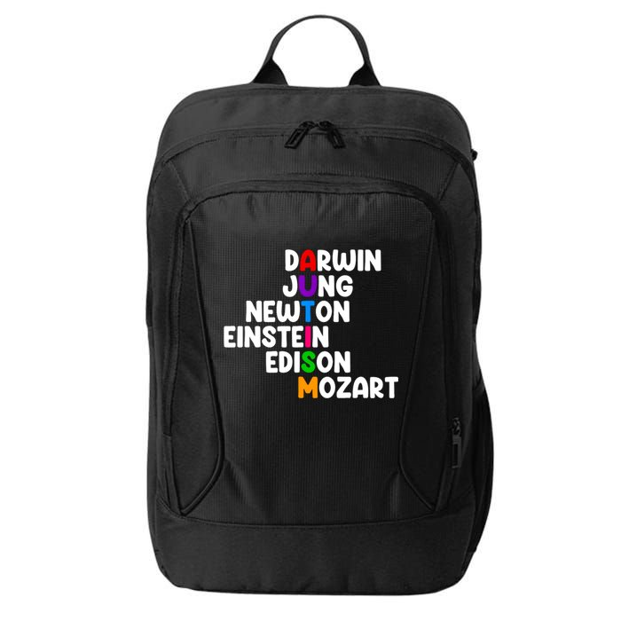 Autism Support Darwin Jung Newton Einstein Edison Mozart City Backpack