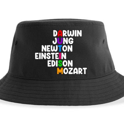 Autism Support Darwin Jung Newton Einstein Edison Mozart Sustainable Bucket Hat