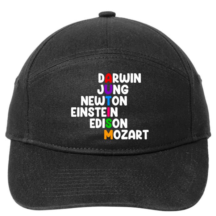 Autism Support Darwin Jung Newton Einstein Edison Mozart 7-Panel Snapback Hat