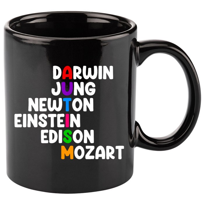 Autism Support Darwin Jung Newton Einstein Edison Mozart 11oz C Handle Ceramic Mug