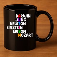 Autism Support Darwin Jung Newton Einstein Edison Mozart 11oz C Handle Ceramic Mug