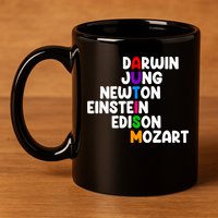 Autism Support Darwin Jung Newton Einstein Edison Mozart 11oz C Handle Ceramic Mug
