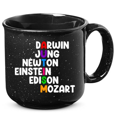 Autism Support Darwin Jung Newton Einstein Edison Mozart 15oz Campfire Ceramic Mug