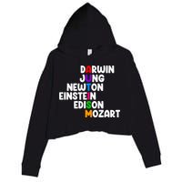 Autism Support Darwin Jung Newton Einstein Edison Mozart Crop Fleece Hoodie