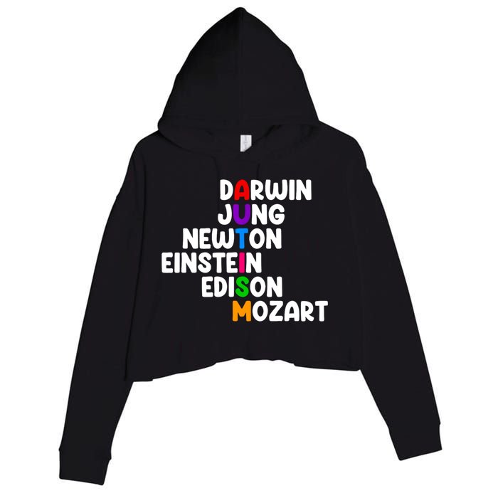 Autism Support Darwin Jung Newton Einstein Edison Mozart Crop Fleece Hoodie