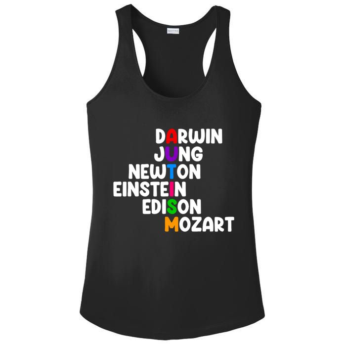 Autism Support Darwin Jung Newton Einstein Edison Mozart Ladies PosiCharge Competitor Racerback Tank