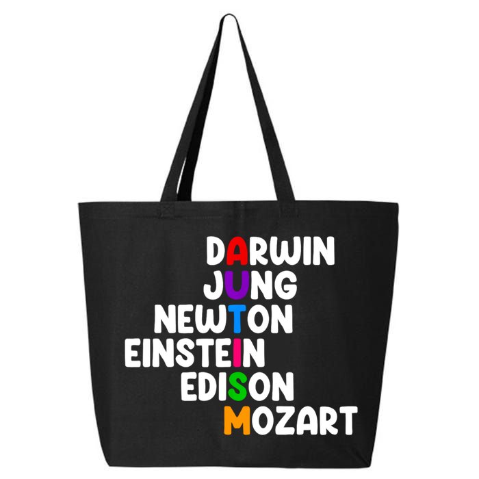 Autism Support Darwin Jung Newton Einstein Edison Mozart 25L Jumbo Tote