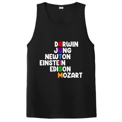 Autism Support Darwin Jung Newton Einstein Edison Mozart PosiCharge Competitor Tank