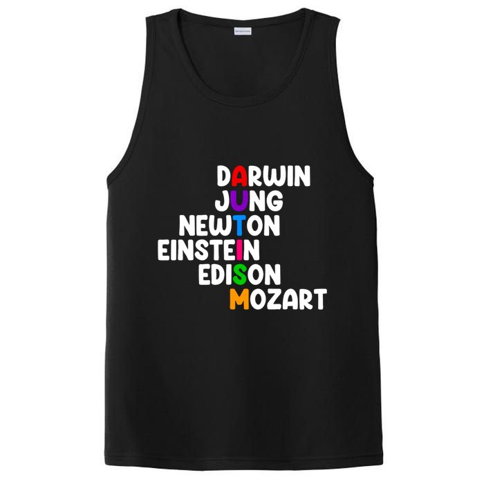 Autism Support Darwin Jung Newton Einstein Edison Mozart PosiCharge Competitor Tank