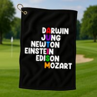 Autism Support Darwin Jung Newton Einstein Edison Mozart Golf Towel