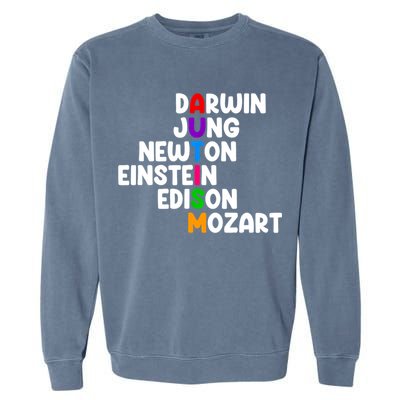 Autism Support Darwin Jung Newton Einstein Edison Mozart Garment-Dyed Sweatshirt