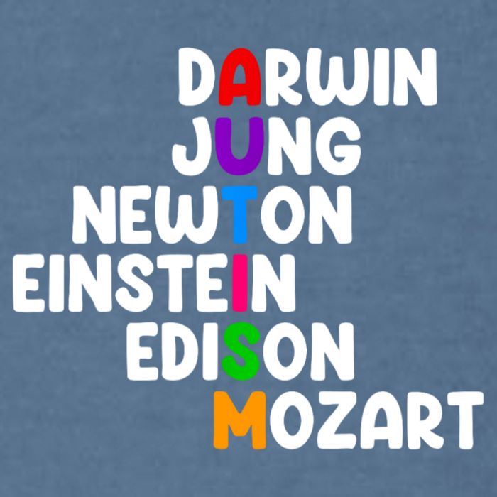 Autism Support Darwin Jung Newton Einstein Edison Mozart Garment-Dyed Sweatshirt