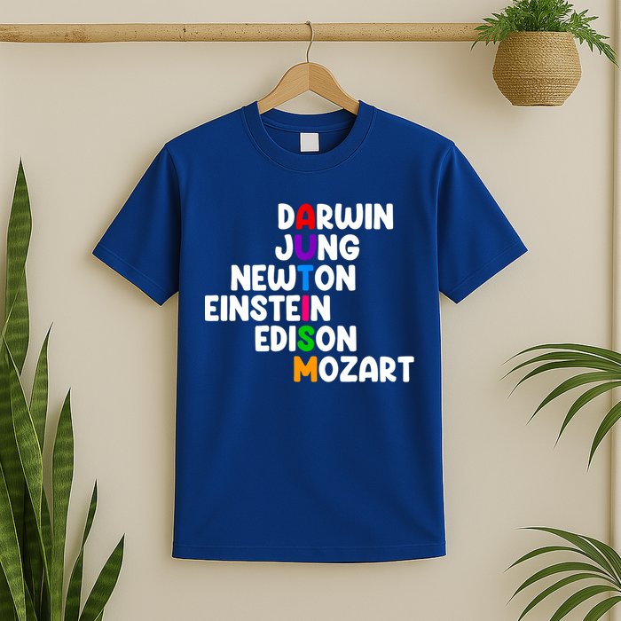 Autism Support Darwin Jung Newton Einstein Edison Mozart T-Shirt