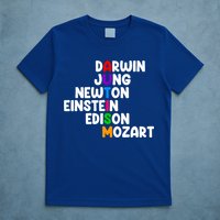 Autism Support Darwin Jung Newton Einstein Edison Mozart T-Shirt