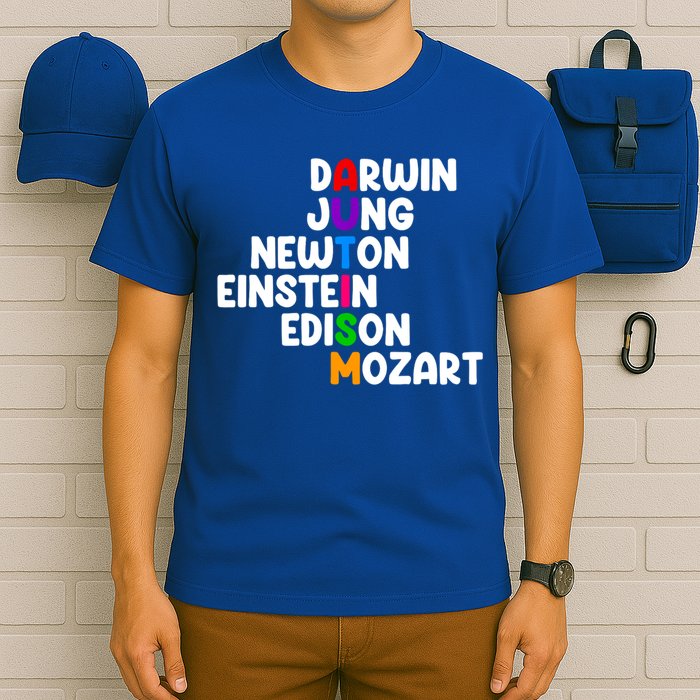 Autism Support Darwin Jung Newton Einstein Edison Mozart T-Shirt