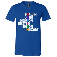 Autism Support Darwin Jung Newton Einstein Edison Mozart V-Neck T-Shirt