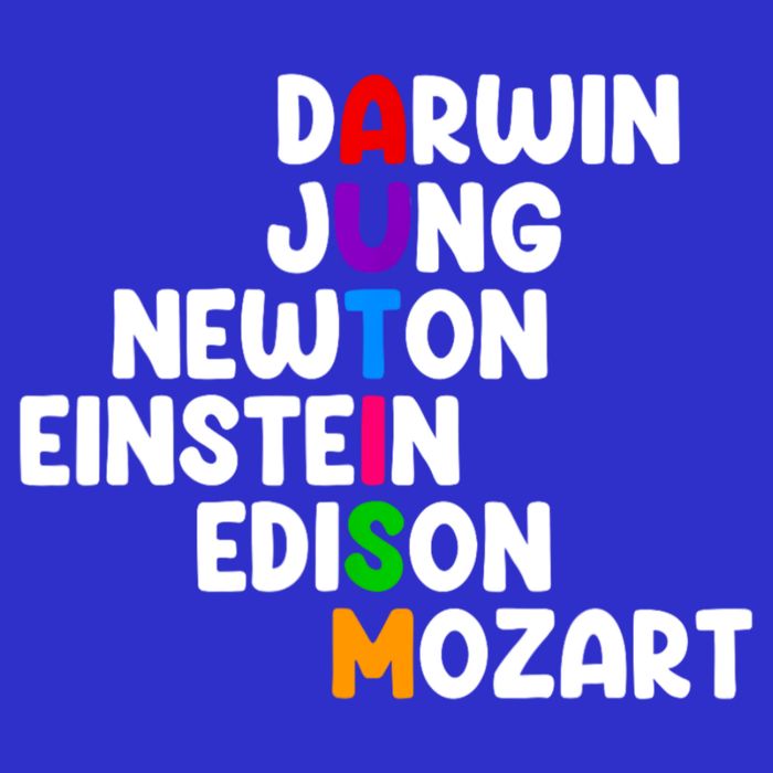 Autism Support Darwin Jung Newton Einstein Edison Mozart Button