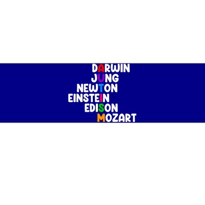 Autism Support Darwin Jung Newton Einstein Edison Mozart Bumper Sticker