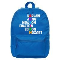 Autism Support Darwin Jung Newton Einstein Edison Mozart 16 in Basic Backpack