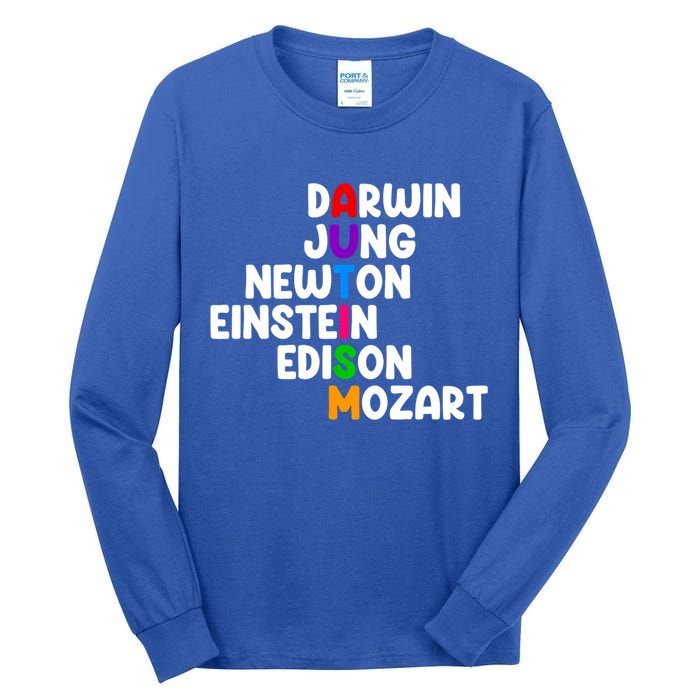 Autism Support Darwin Jung Newton Einstein Edison Mozart Tall Long Sleeve T-Shirt