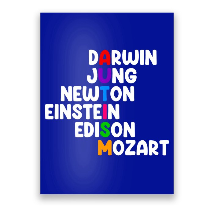 Autism Support Darwin Jung Newton Einstein Edison Mozart Poster