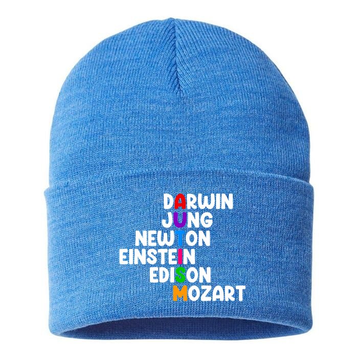 Autism Support Darwin Jung Newton Einstein Edison Mozart Sustainable Knit Beanie