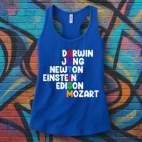 Autism Support Darwin Jung Newton Einstein Edison Mozart Womens Tank Top